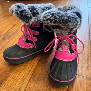 London Fog | Girls black & pink Snow Boots | Sz 1